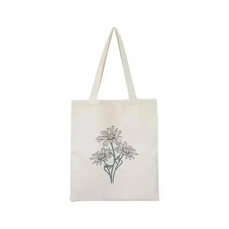 STR4 Холщовая ботаническая большая сумка с цветочным принтом для женщин-учителей