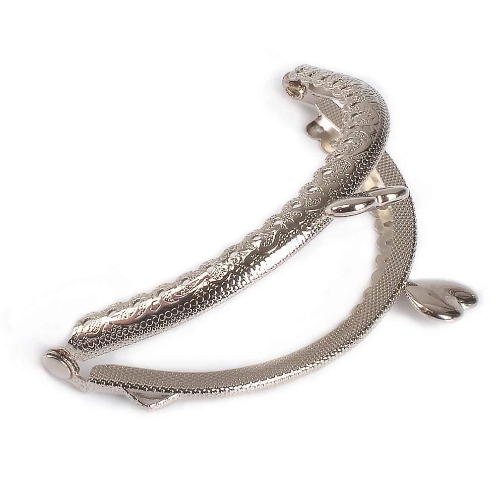 10pcs/lot DIY8.5cm Round Metal Purse Frame Handle for Clutch Bag Accessories Making Kiss Clasp Lock Antique Bronze Bags Hardware