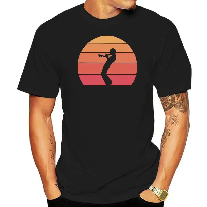 

Round Neck Quality Miles Davis Trumpet Sunset Tee Shirt For Man Hip Hop Custom Cotton T-Shirt
