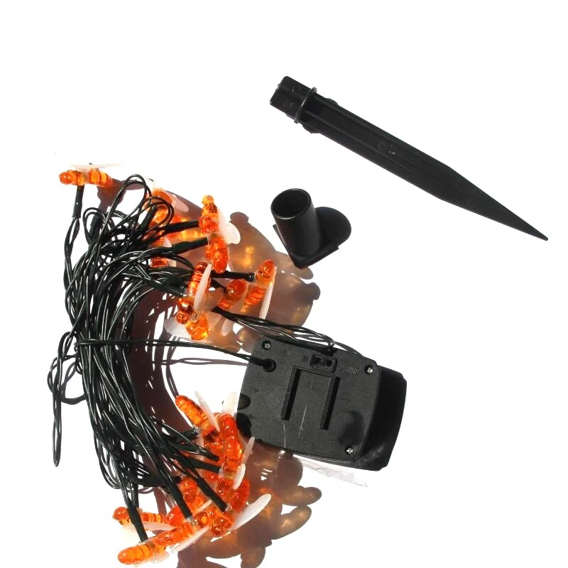 Водонепроницаемая светодиодная гирлянда с пчелами на солнечной батарее садовый