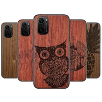 natural wood texture pattern phone case for xiaomi redmi poco f1 f2 f3 x3 pro m3 9c 10t lite nfc black cover silicone back prett