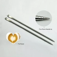 1pc useful stainless steel cappuccino latte espresso coffee decorating art pen fancy coffee cafe barista tools kitchen accessor