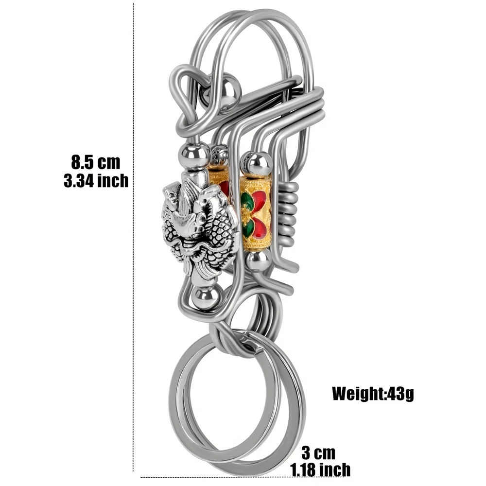 

Механический брелок из нержавеющей стали с головой дракона