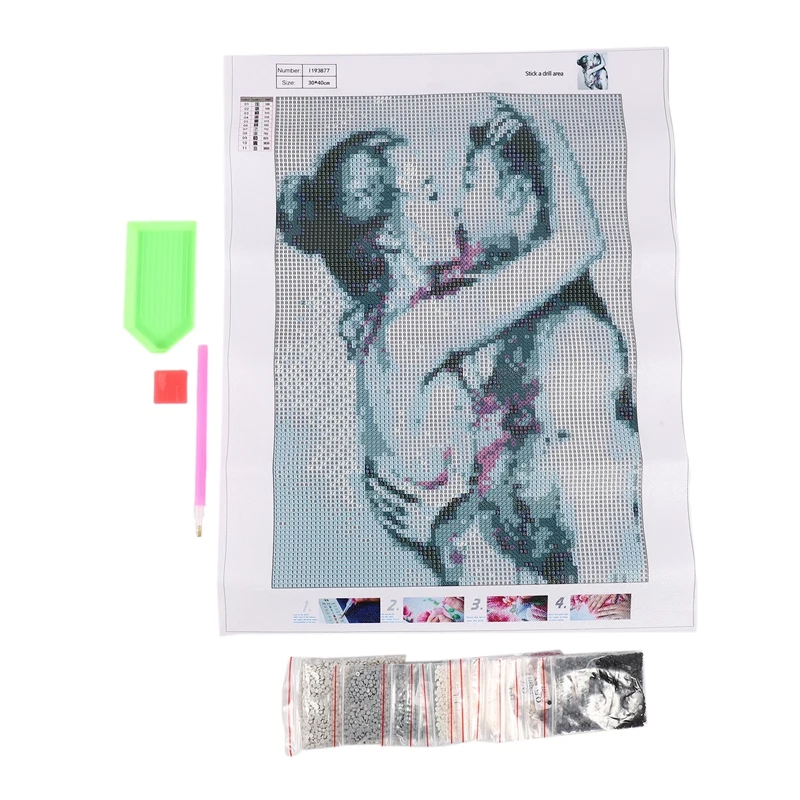 

HOT 5D Diy Diamond Love Kiss Couple Diamond Embroidery Diamond Painting