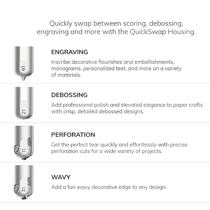 4 шт. волнистый наконечник лезвия гравировальный для тиснения и перфорации Cricut