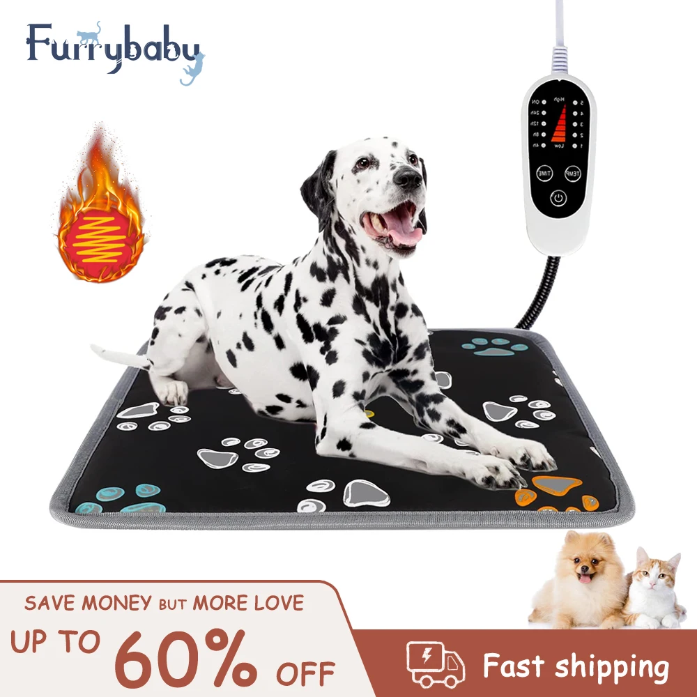 Furrybaby 110V/220V Electric Heating Pad Blanket Pet Mat Bed Cat Dog Winter Warmer Pad Home Office Chair Heated Mat Dog Bed