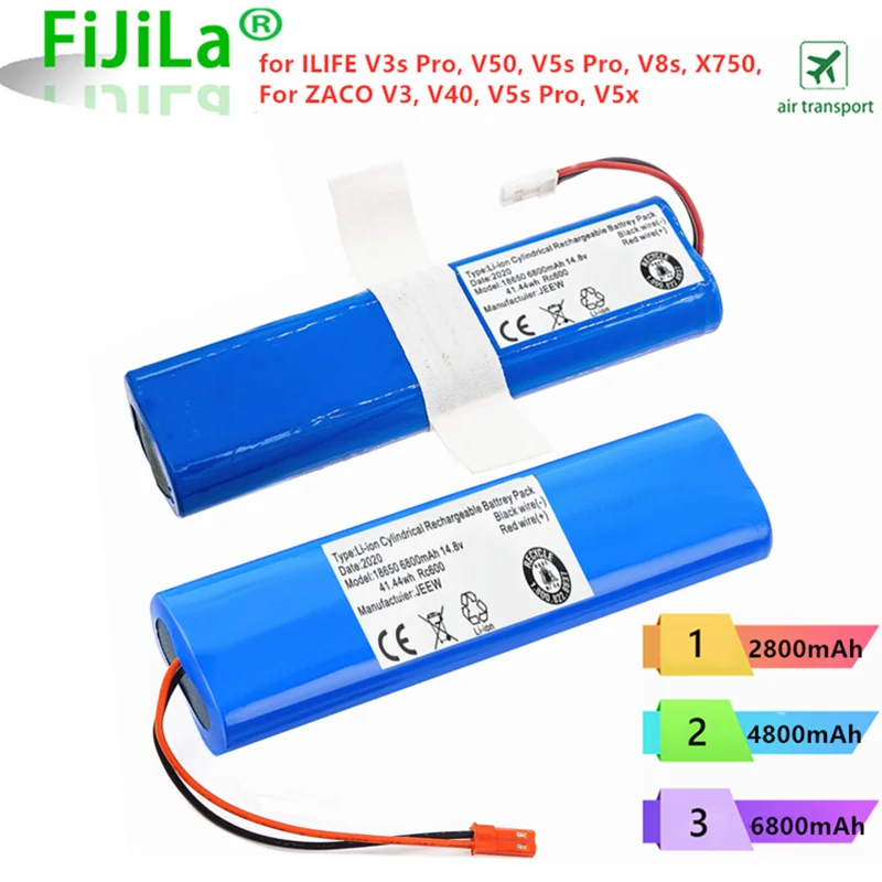 

100% New Cameron Sino 14.8v 6800mAh Batterie für ILIFE V3s Pro, V50, V5s Pro, V8s, X750, für ZACO V3, V40, V5s Pro, V5x