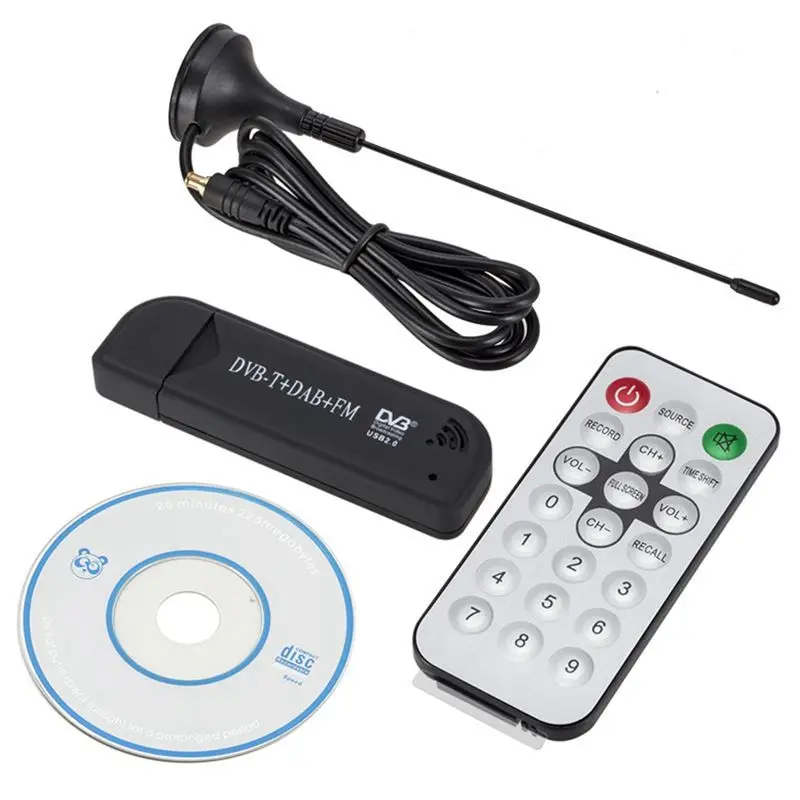 Фото Высококачественный цифровой USB2.0 DVB-T SDR+DAB+FM ТВ-тюнер-приемник SDR TV Stick RTL2832U+ FC0012 №1