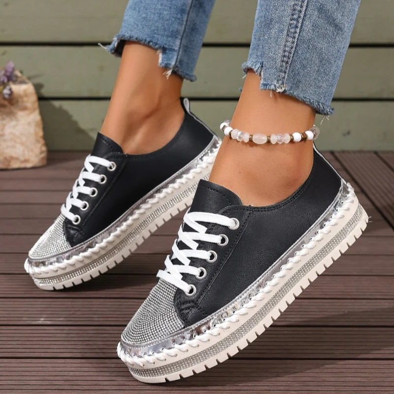 2024 модная новая стильная женская обувь с низким верхом простая однотонная