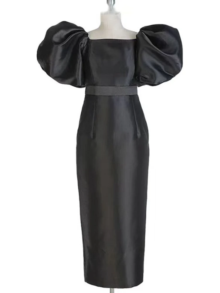 Женское вечернее платье с пышными рукавами DEAT