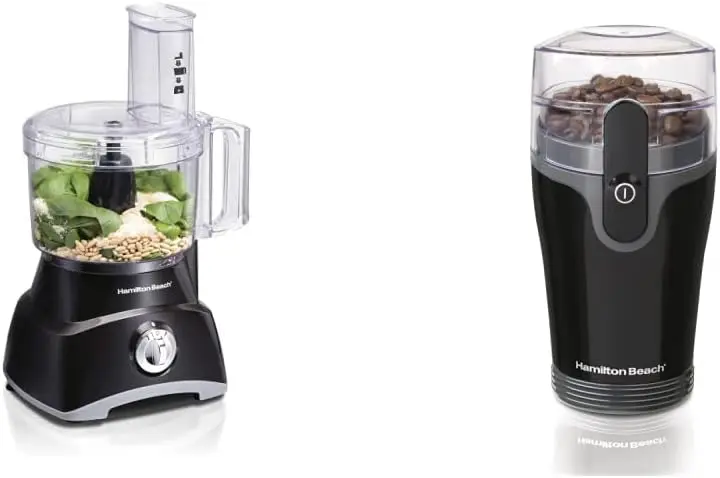 

Processor & Vegetable Chopper, 8 Cup, Black & Fresh Grind Electric Coffee Grinder for Beans, Spices and More, Stainless Coffee