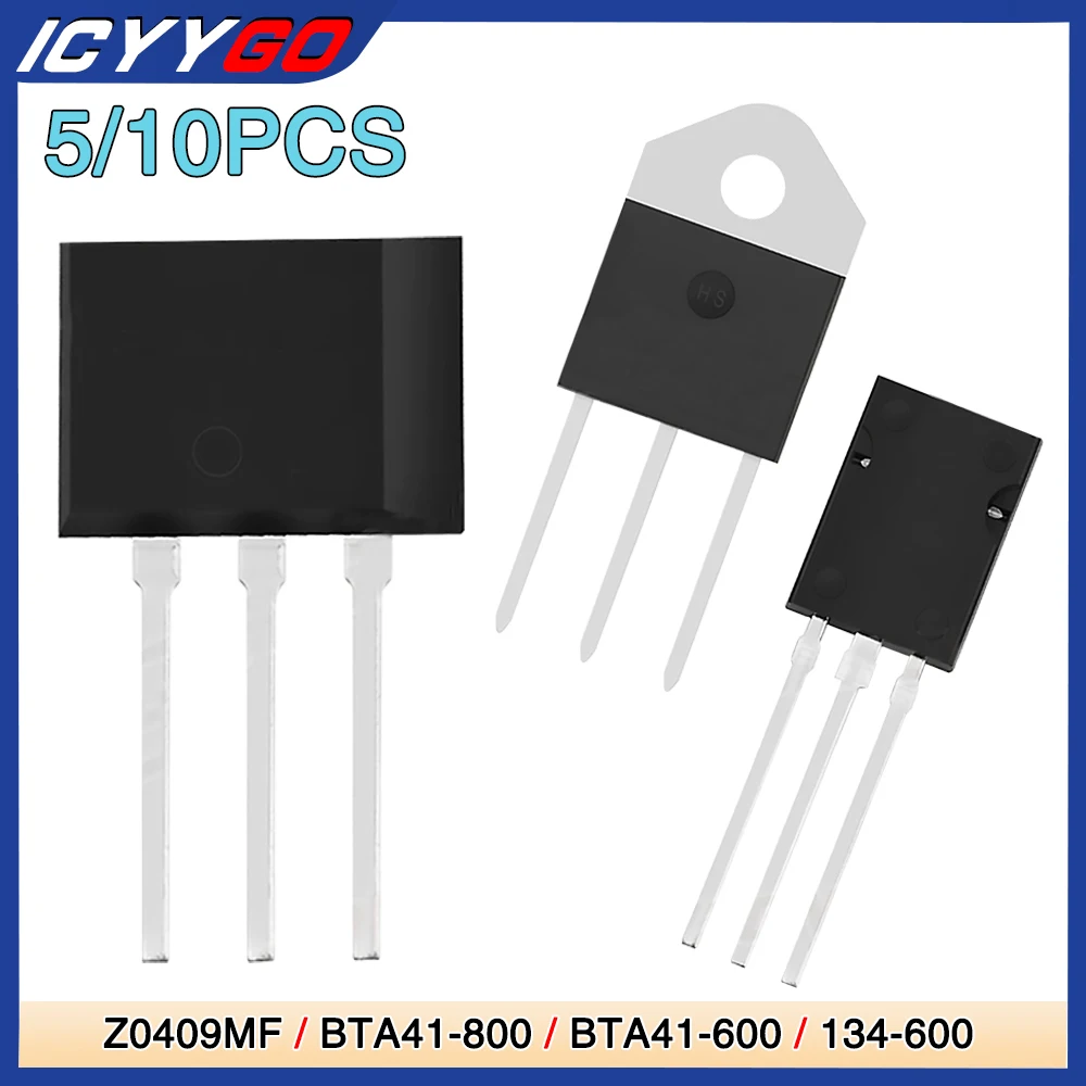 

5/10PC SBT134-600 BTA41 BT134 Z0409MF BTA41-600 BTA41-800 TO-202 TO-3P TO-126 Triac SCR Transistor Bipolar Junction Fets