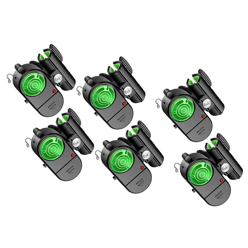 

6Pcs Fishing Bite Alarm,Sensitive Electronic Fishing Alarms Indicator,Sound Bite Alert Bell With LED Lights Fishing Bell