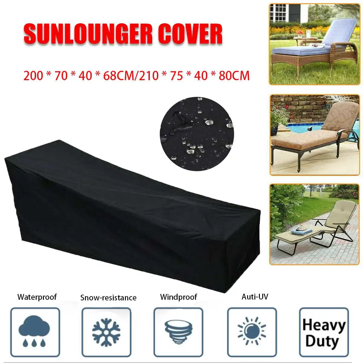 

Чехол для шезлонга, пылезащитные Чехлы, наружный чехол из искусственной ткани Оксфорд, водонепроницаемый и пылезащитный чехол, наборы мебе...