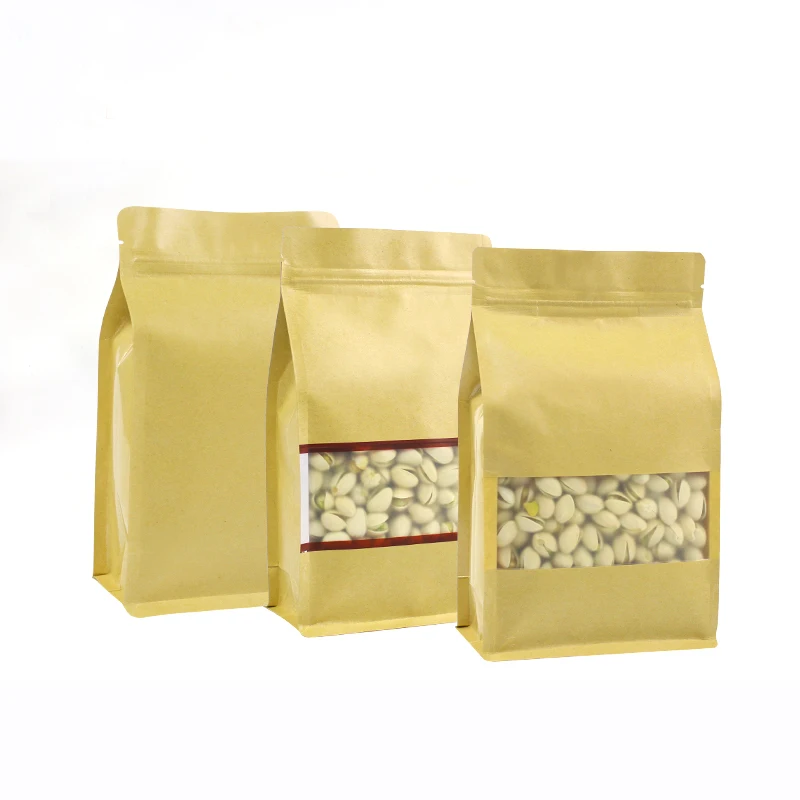 

50 шт., плотные пакеты из крафт-бумаги с молнией