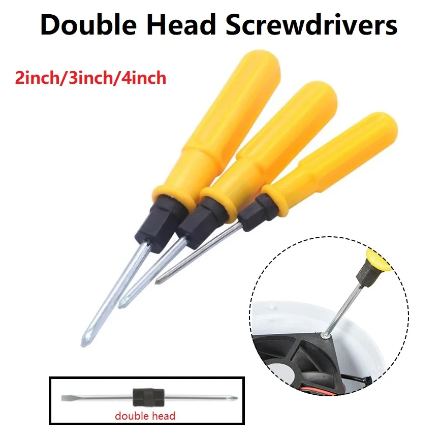 

2/3/4inch Screwdrivers Double Head Slotted Cross Screwdrivers Double-use Screw Remover Repair Tools Hand Tool