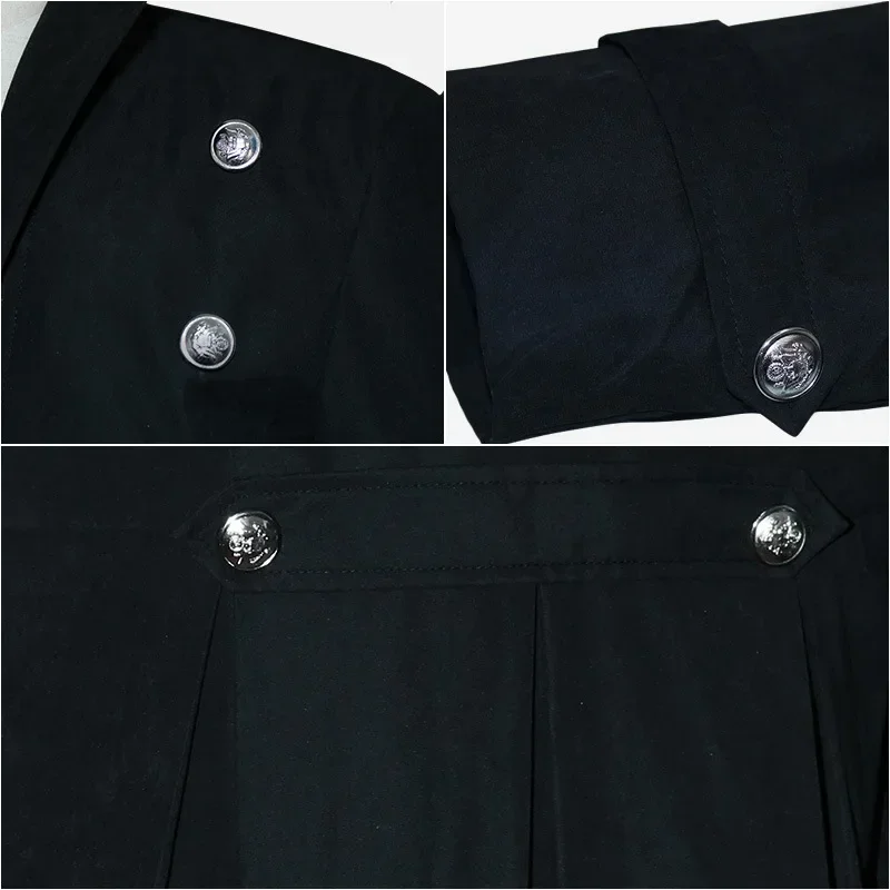 Мужской стимпанк средневековый фрак длинная куртка винтажный готический