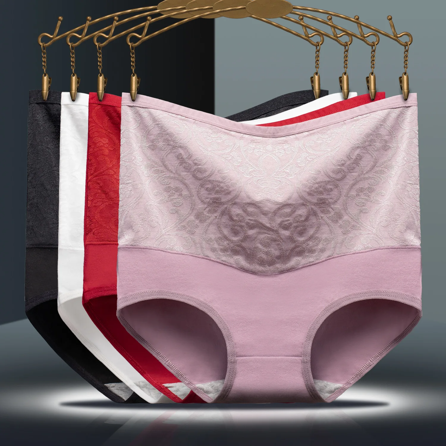 

4pcs/lot High Waist Cotton For Women Briefs Lingerie Seamless Underwear Breathable Panties Plus Size Underpants Female Intimates