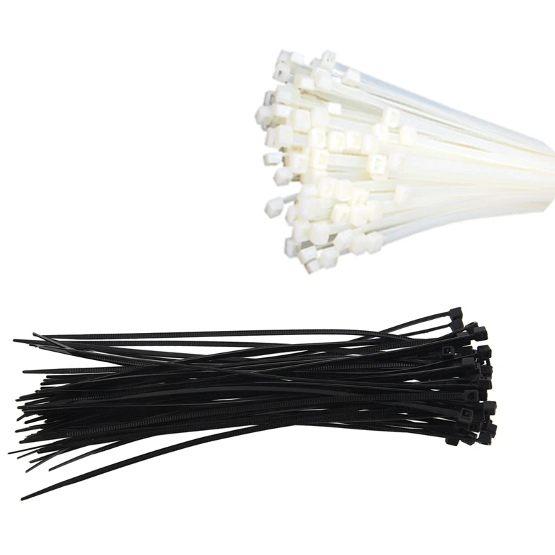 

100Pcs Cable Ties Cable Tie Wraps / Zip Ties Size:140 Mm X 2.5 Mm White & Black