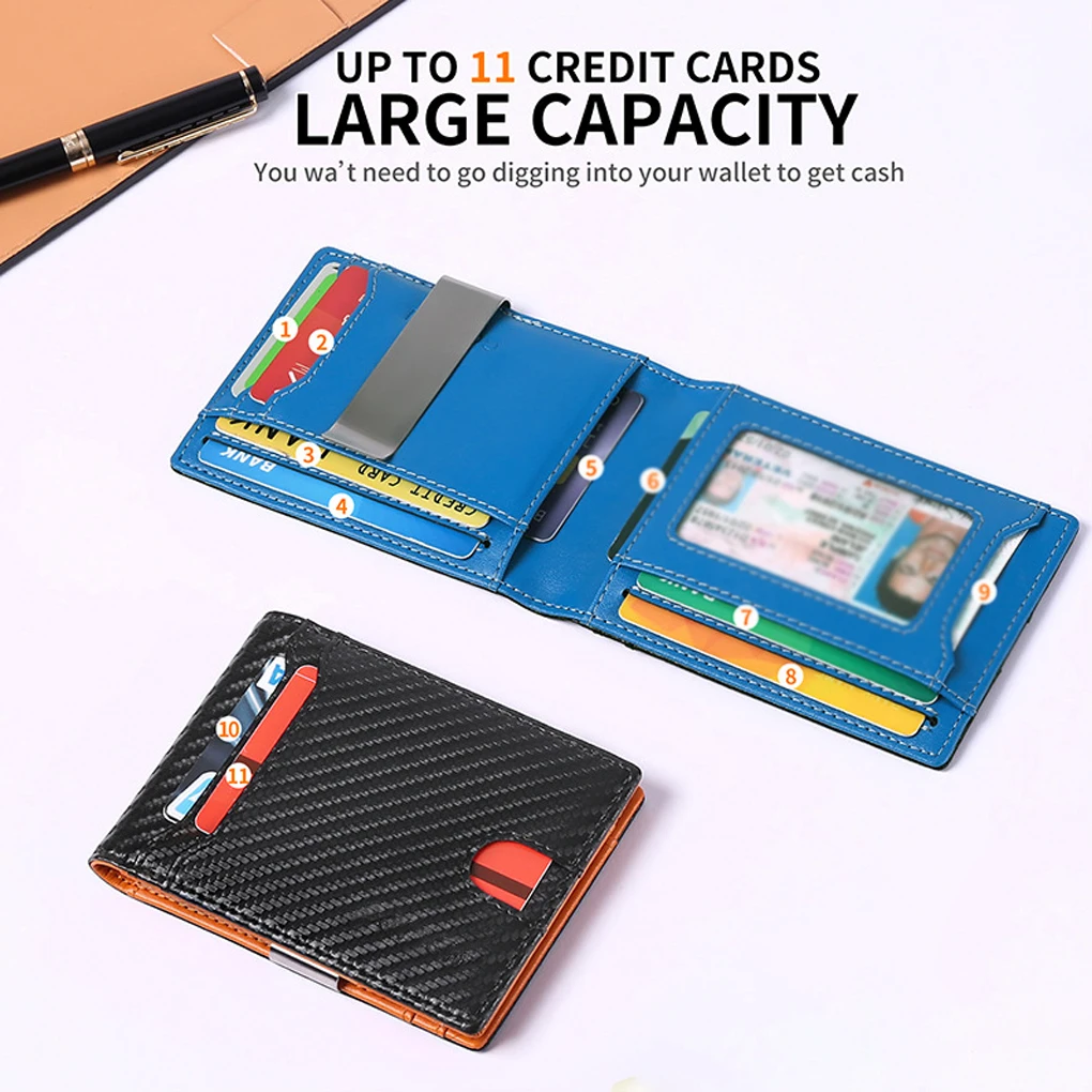 

Кошелек мужской из искусственной кожи, портативный многоразовый стильный Красочный Стильный уличный вместительный сменный бумажник с 11 отделениями
