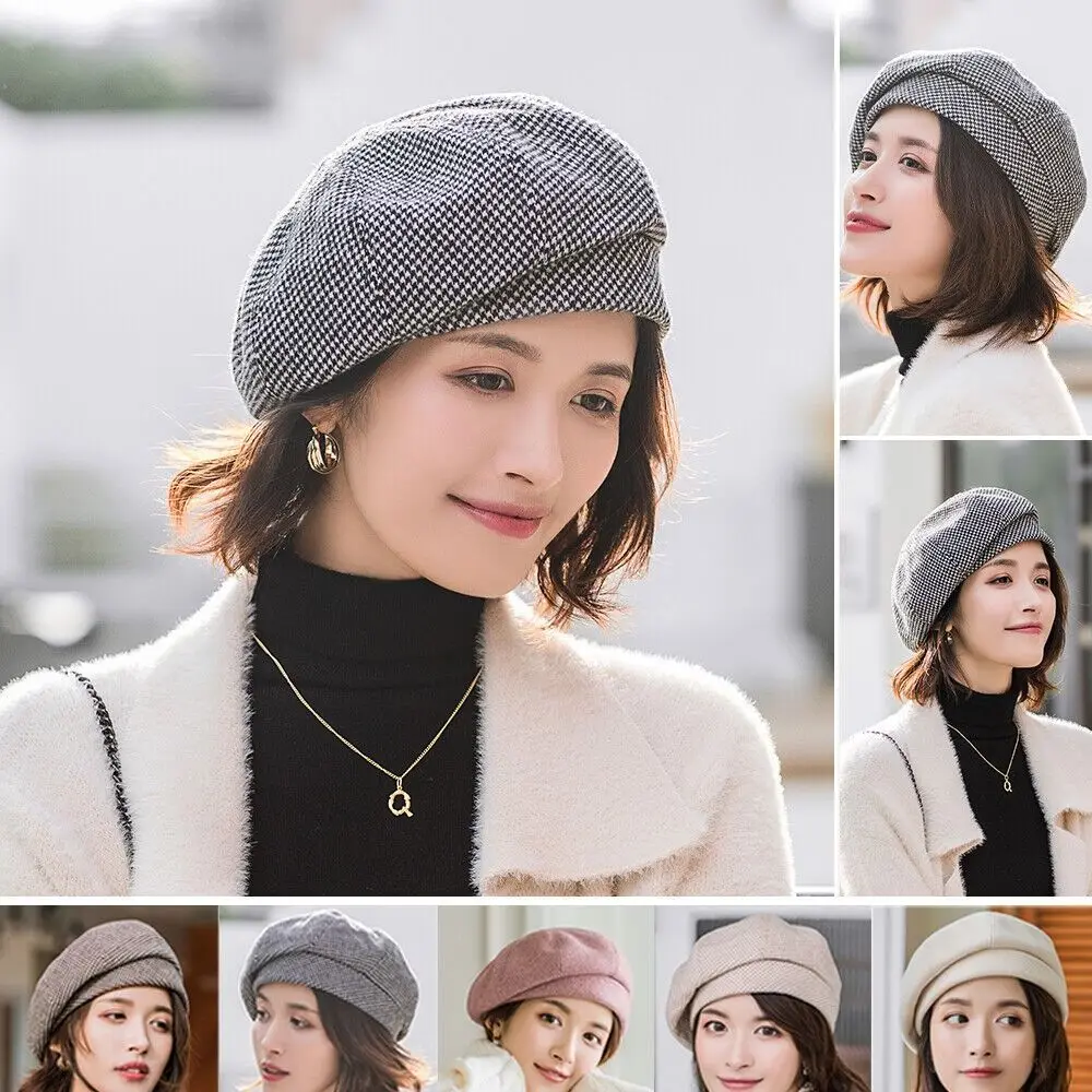 

Модная женская брикет газетчика для девушек Кепка для Бейкера и мальчика Френч фрижевая Кепка остроконечный берет