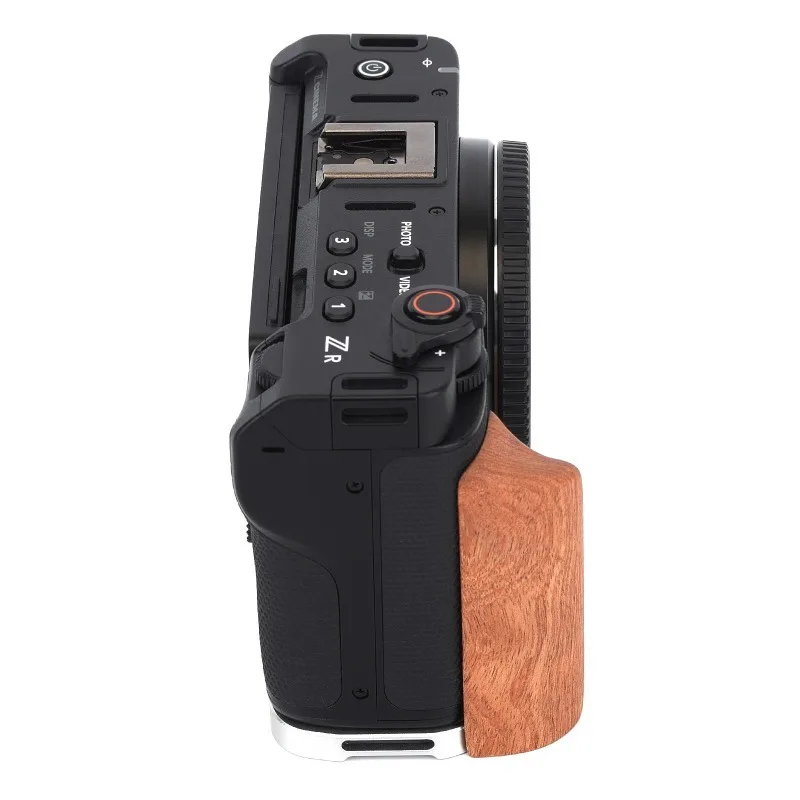 Фото L-образная монтажная пластина ZR с деревянной ручкой для Nikon ZR, встроенная быстросъемная пластина Arca-Swiss для штатива типа Arca №5