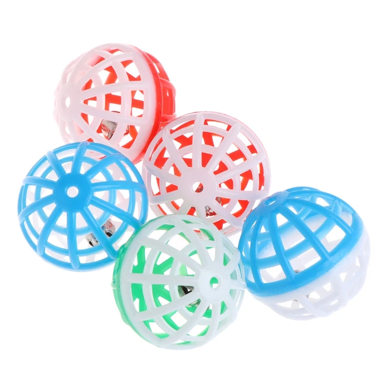 5 шт. разноцветные мячи с колокольчиками для собак и кошек |