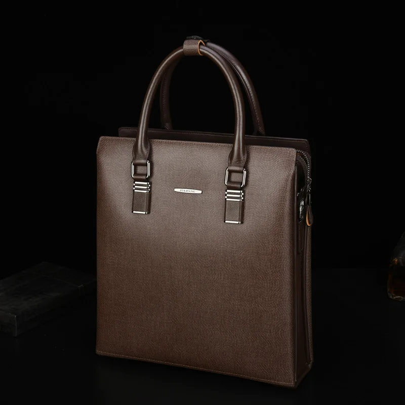 Brand Vertical Men's Bag Shoulder Messenger Handbag Men's Leather Business Briefcase Men's Hand Bag Fashion Casual