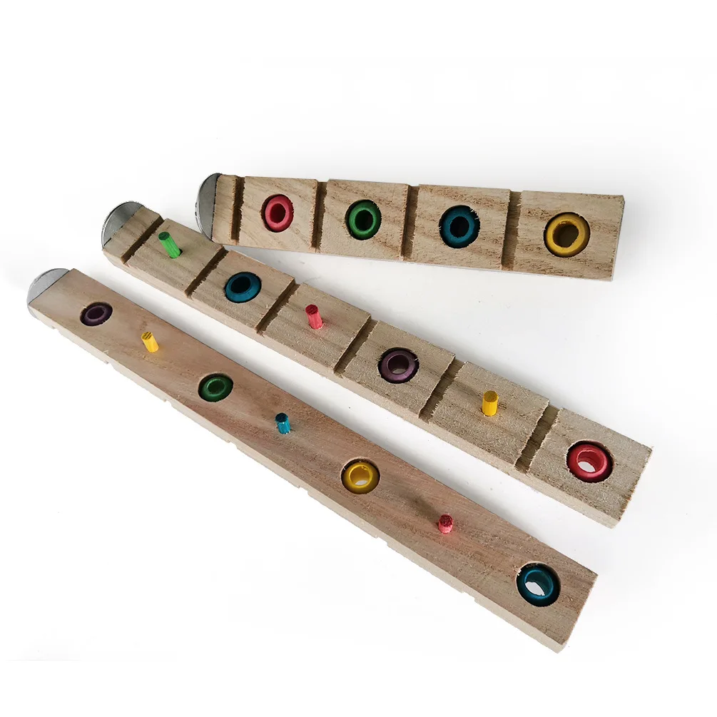 

1pc Wooden Parrot Toy Creative Colorful Beads Stand Stick Portable Birds Perches Toys Molar Bar Supplies