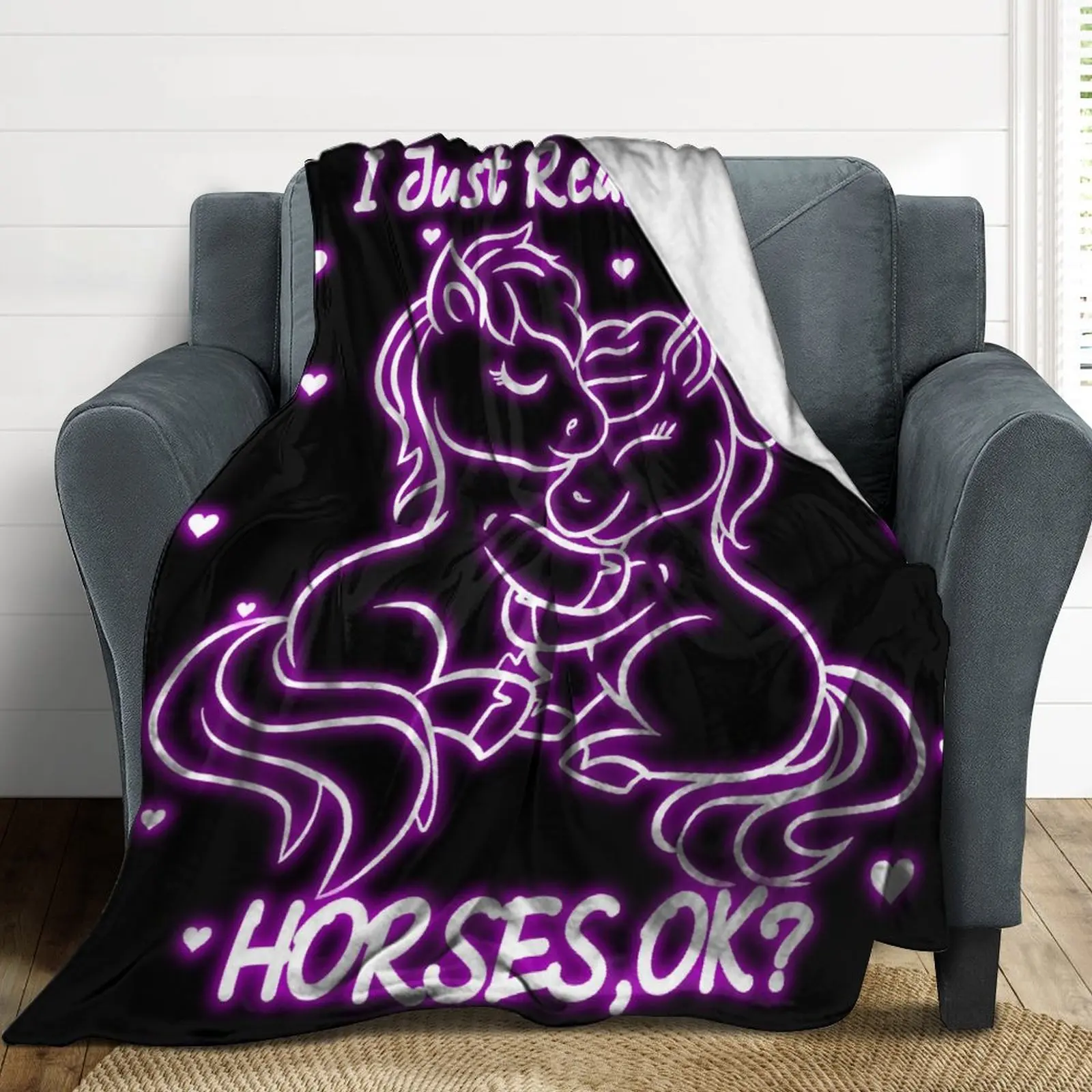 

Horse Animal Blanket 3D Print Blanket Office Nap Sofa Lunch Break Blanket Lightweight Air Conditioning Throw for Couch 60''x80''