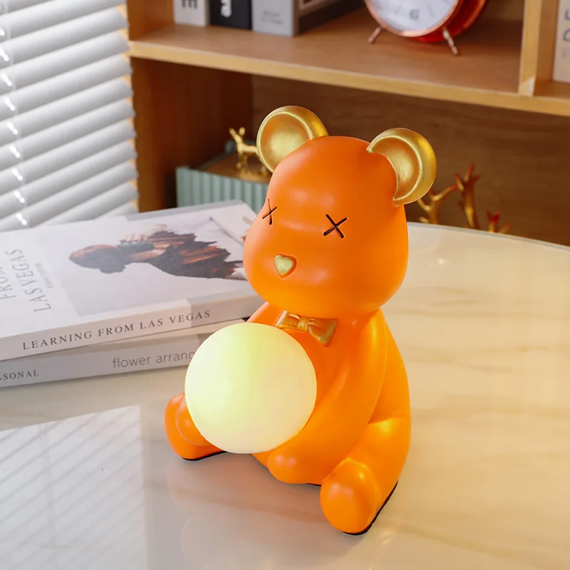 

New holding lamp piggy bank violent bear multi-functional ornaments modern minimalist home decoration