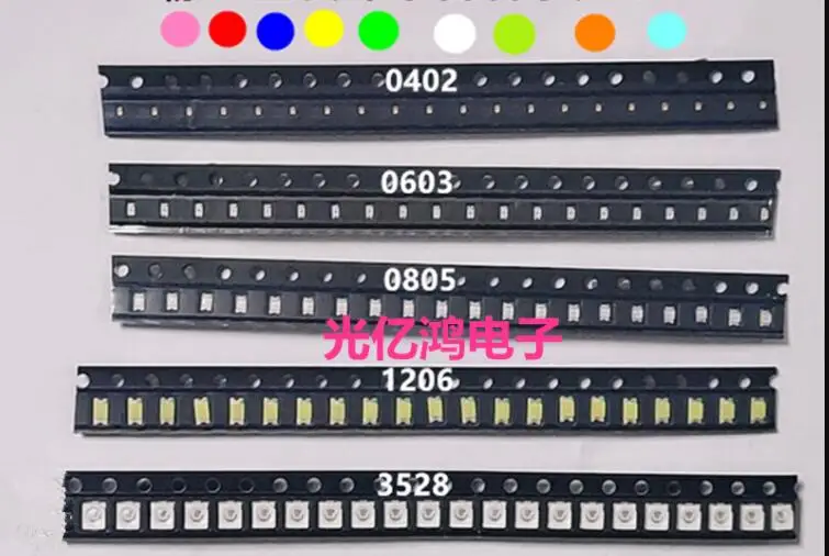 

0603 0805 1206 3528 5050 5730 SMD LED Red Yellow Green White Blue Orange light emitting diode 100pcs/lot