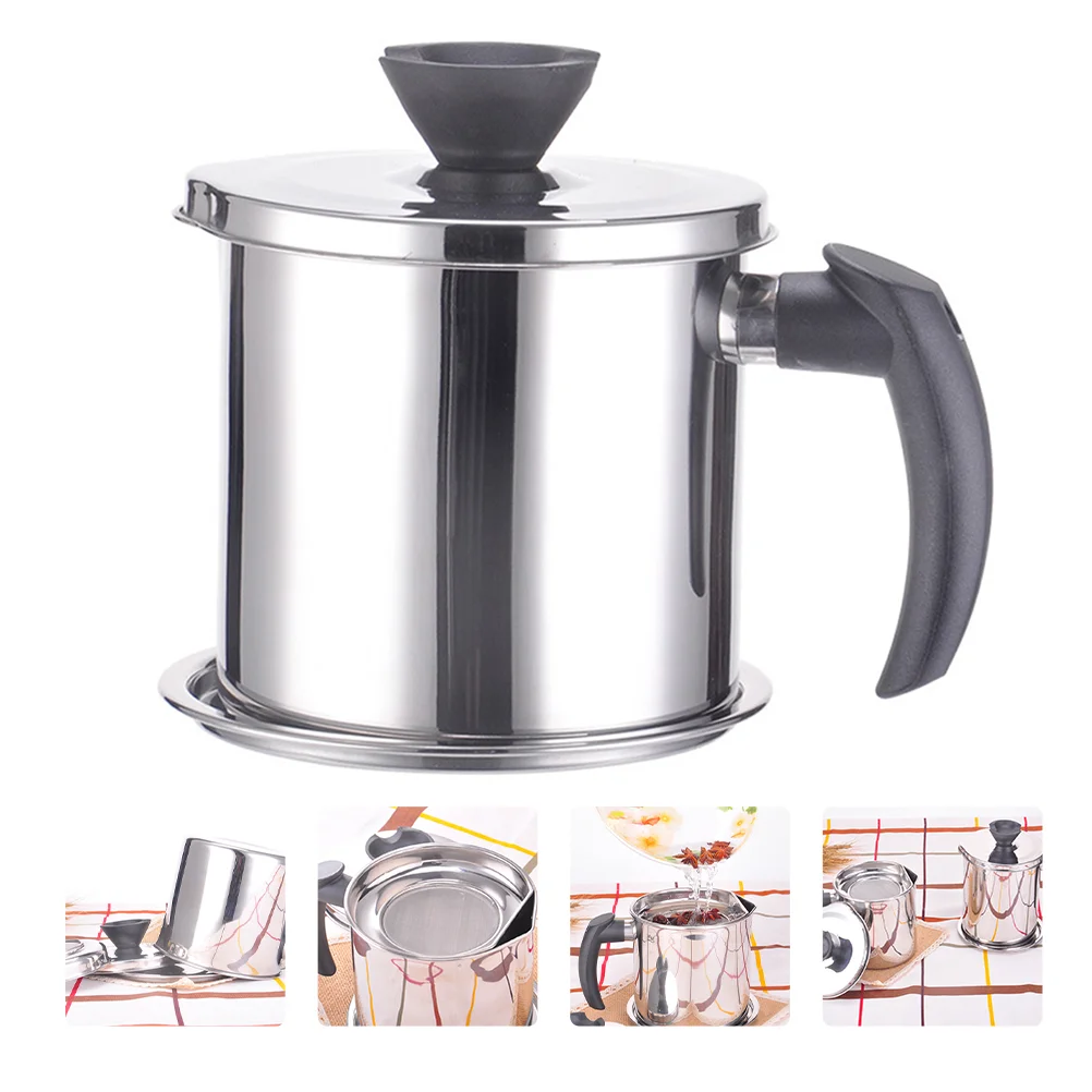 

Cooking Oil Strainer Grease Strainer Can Dispenser Container Frying Fine Mesh Strainer Oil Strainer Container Splitter Oil Can