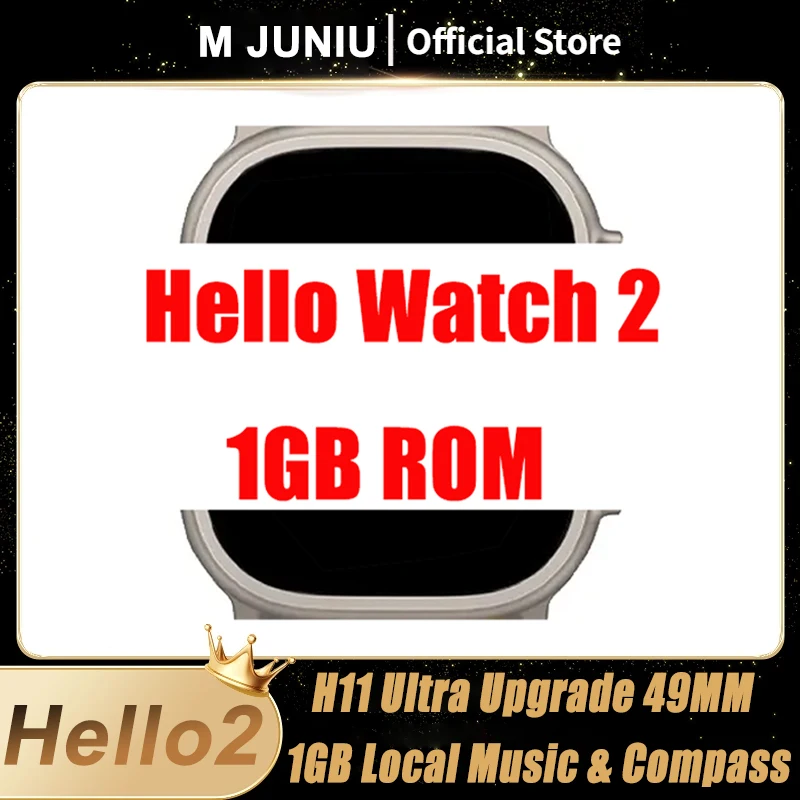 Hello Watch 2 Smart Watch Men H11 Ultra Upgrade 49mm 1:1 Series 8 Wireless Charging Compass Bluetooth Call GPS Smartwatch 1GB