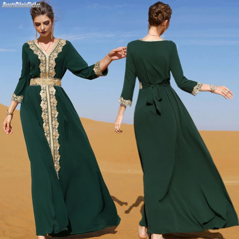 Умеренное женское официальное длинное платье, модное платье с вышивкой, марокканский кафтан, мусульманское платье, женское платье, новинка ...
