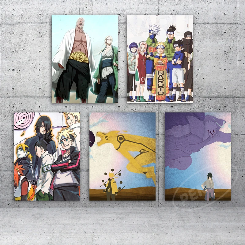 

Canvas Prints Poster Uzumaki Naruto Home Decoration Uchiha Sasuke Painting Wall Art Classic Anime Picture Modular Living Room
