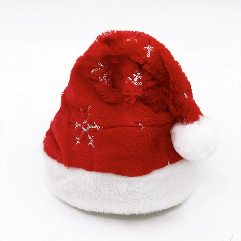 Веселая шапка эльфа с пайетками Шапки со снежинками Шляпа напуском