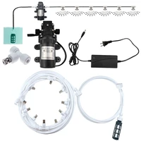 white color garden water mist spray electric diaphragm pump kit for greenhouse irrigation outdoor fogger cooling system 6m 18m