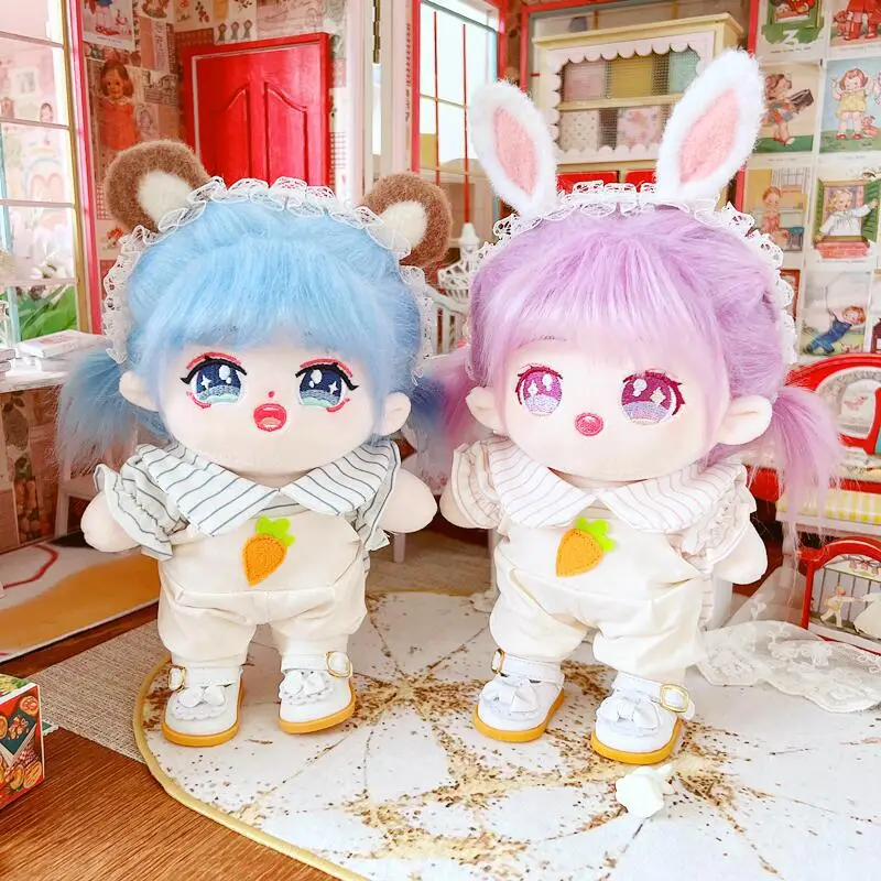 

Кукольная одежда 20 см, комбинезоны с морковкой, Кружевная повязка на голову, аксессуары для кукол нашего поколения, Корея, Kpop, куклы EXO idol, под...