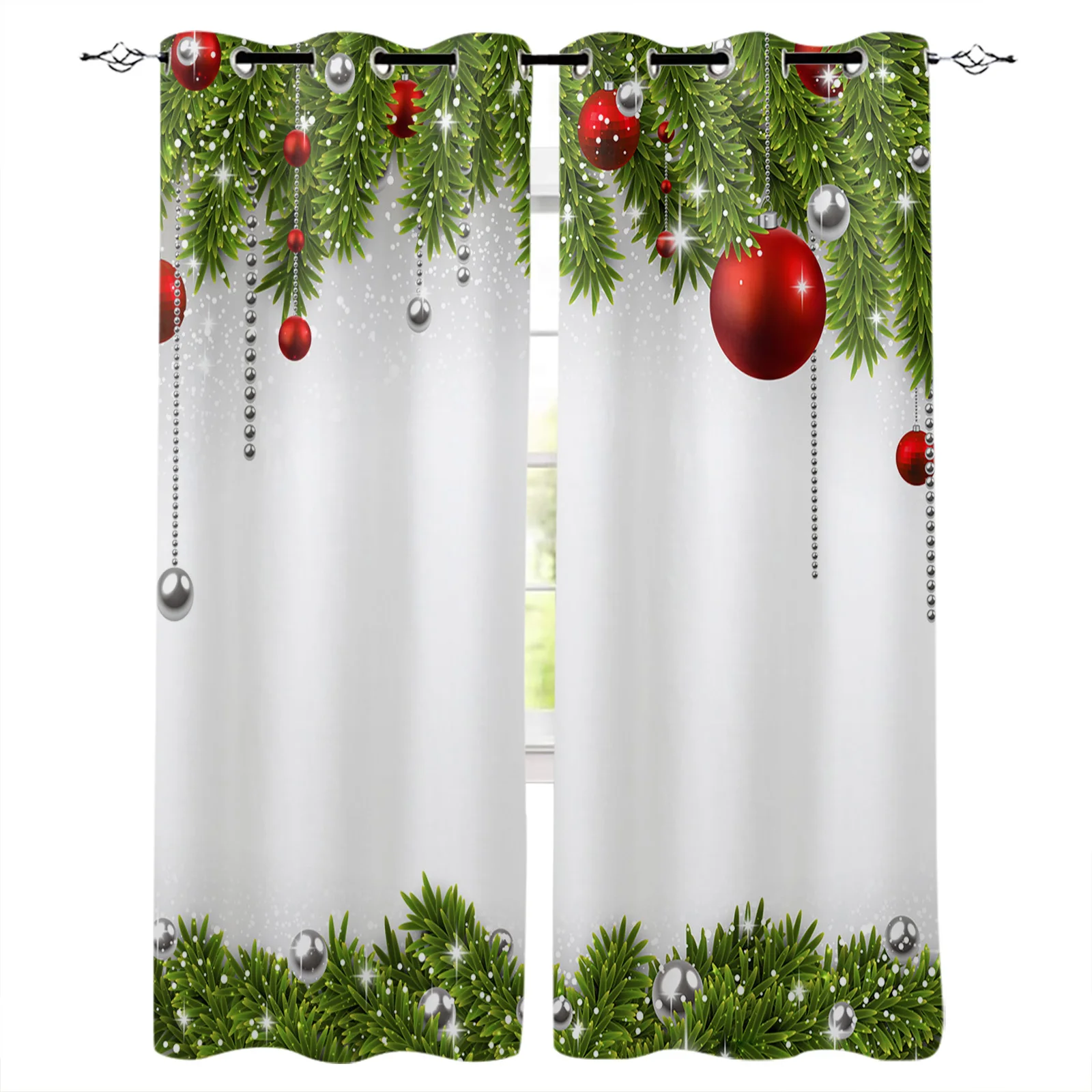 

Рождественские украшения в виде Санта-Клауса, рождественские занавески с 3D принтом, оконные занавески для спальни, гостиной, декоративные о...