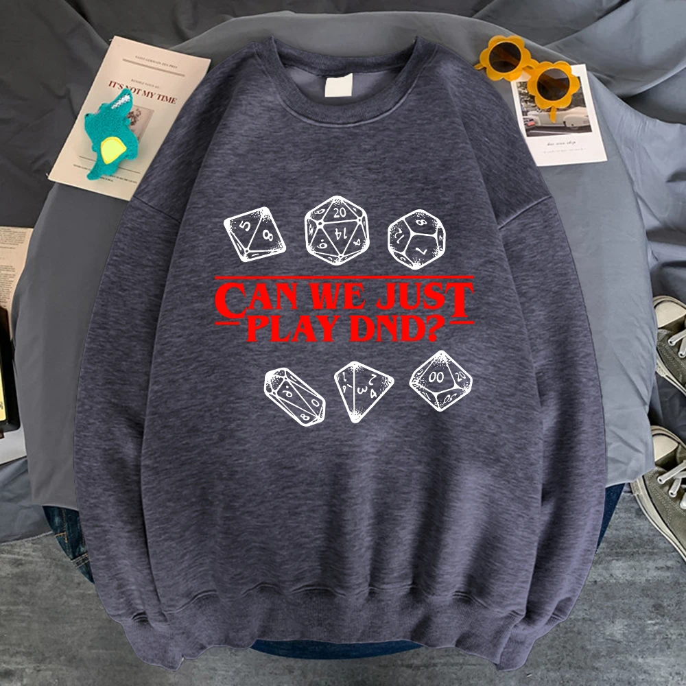 

Stranger Things Can We Just Play Dnd-Dark Men Sweatshirt Fashion Fleece Clothing Casual Autumn Hoodie Crewneck Pullover Hoody
