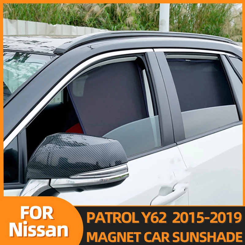 For Nissan PATROL Y62 2015-2019 Magnetic Car Sunshade Front Windshield Frame Curtain Rear Side Window Sun Shade