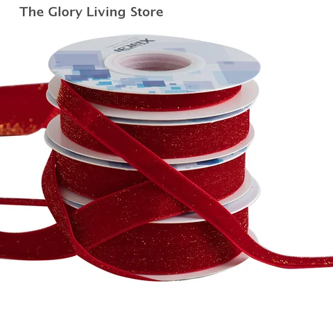 Винно-красные флокированные ленты из полиэстера 1/1,5/2/2,5/4/4,5 см