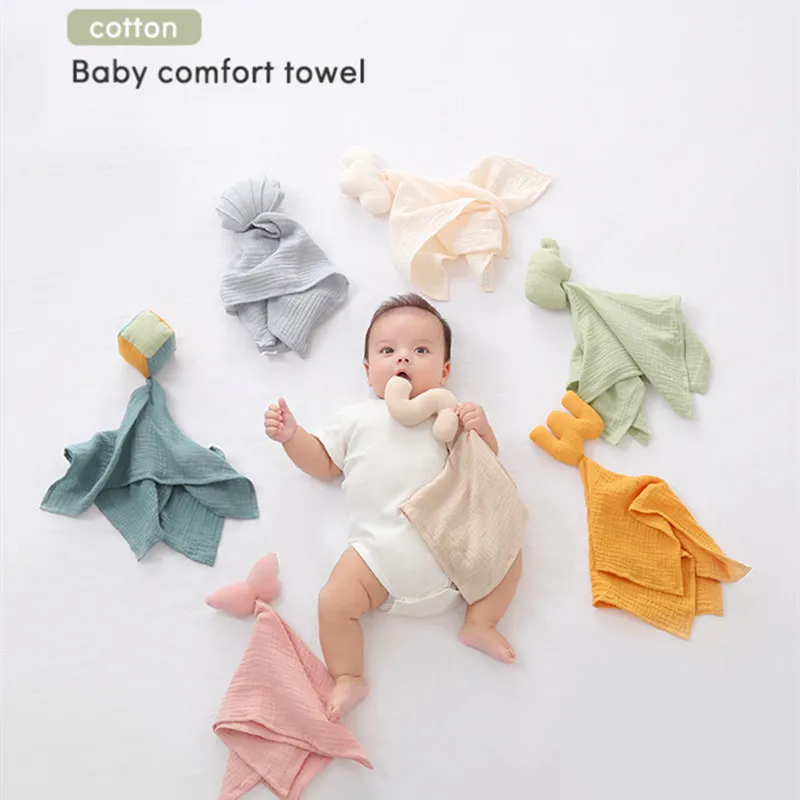 Baby Pacifying Towel Soothing Appease Towel 100% Pure Cotton Gnaw Doll Sleeping Toy Infant Toddler Comforter Blanket Baby Toy