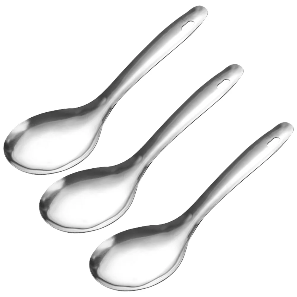 

Rice Spoon Spoons Scooper Stainless Soup Ladle Scoop Cooker Kitchen Serving Steel Spatulapaddle Cream Metal Wooden Asian Chinese