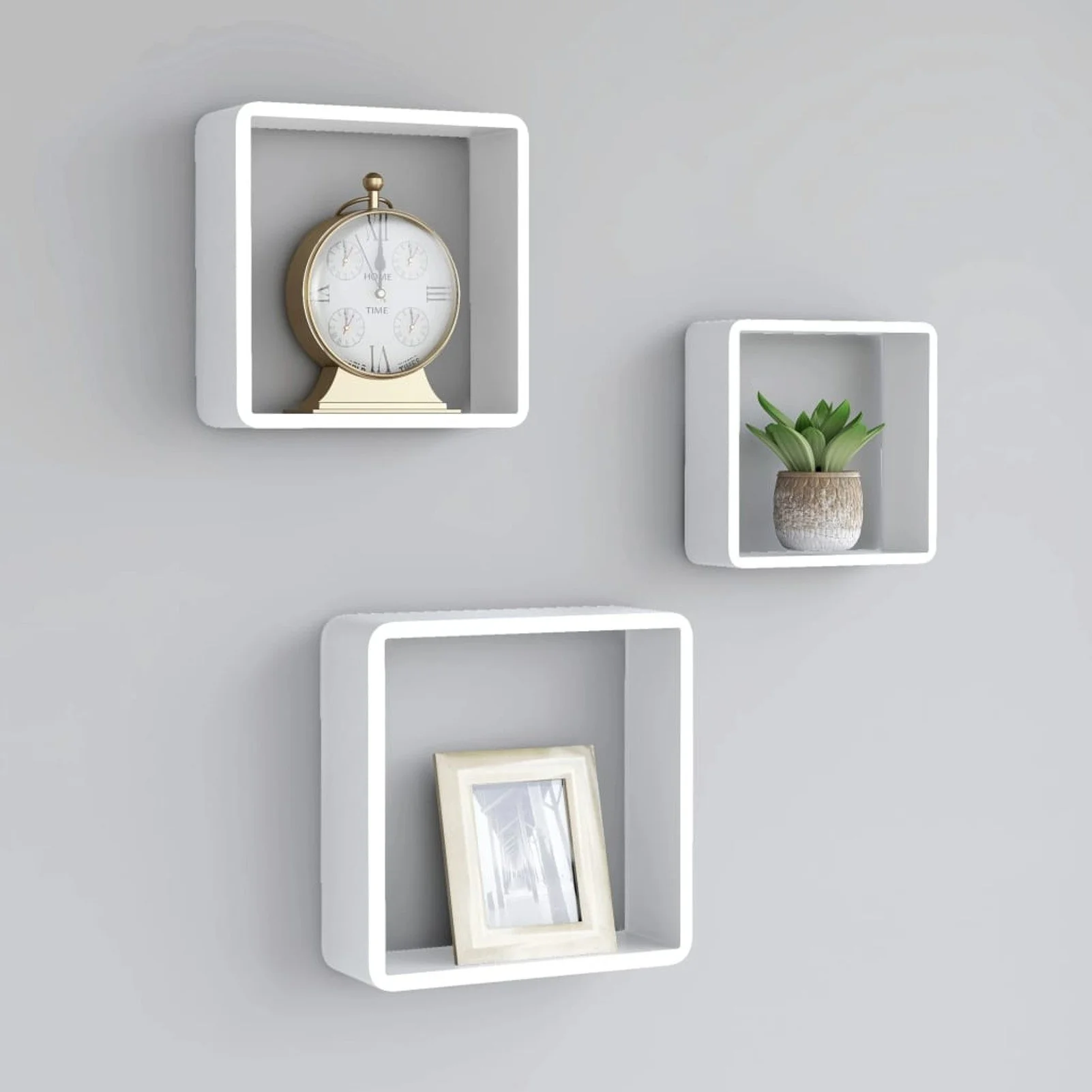 

Wall Cube Shelves 3 pcs White MDF