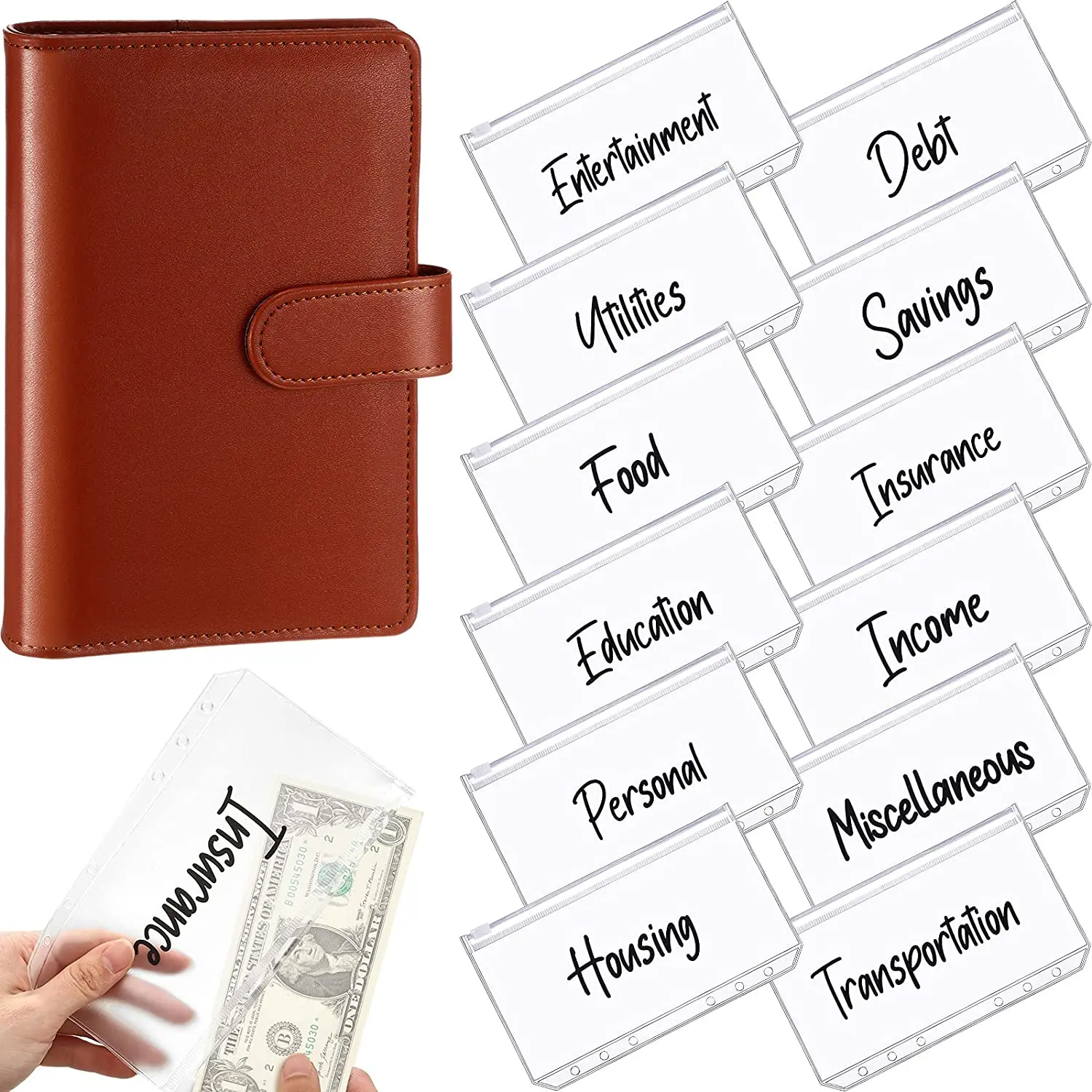 

Новый Ежедневник для блокнота A6, ежедневник, органайзер для наличных, конвертов, планер для канцелярских принадлежностей на 12 шт.