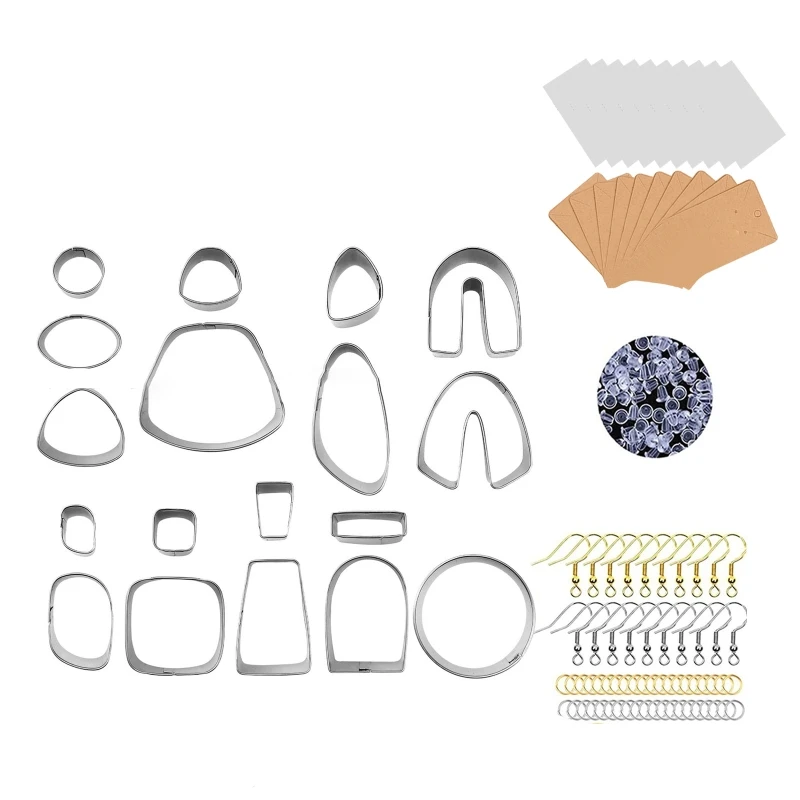 

124A 18pcs Set Polymer Clay Earring Cutters 18 Earring Shapes Diy Making Earring Jewelry Gift on Festival Anniversary
