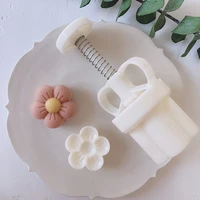 1 set 50g flower shape mooncake mold hand pressure plunger pastry dessert tool baking accessories party decoration tools