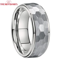 6mm 8mm tungsten carbide wedding band engagement ring for men women wholesale fashion jewelry hammered rings